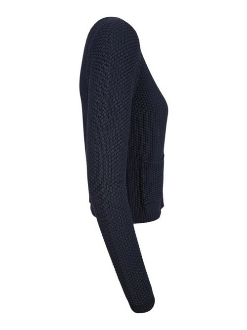 cardigan donna grana di riso blu A rovescio | 2506/1401